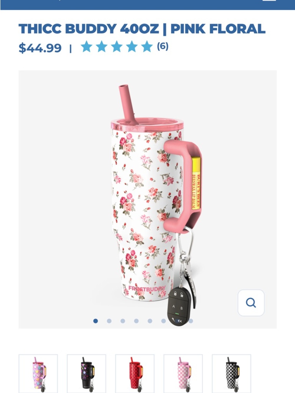 Thicc Buddy 40oz Insulated Tumbler - Pink Floral